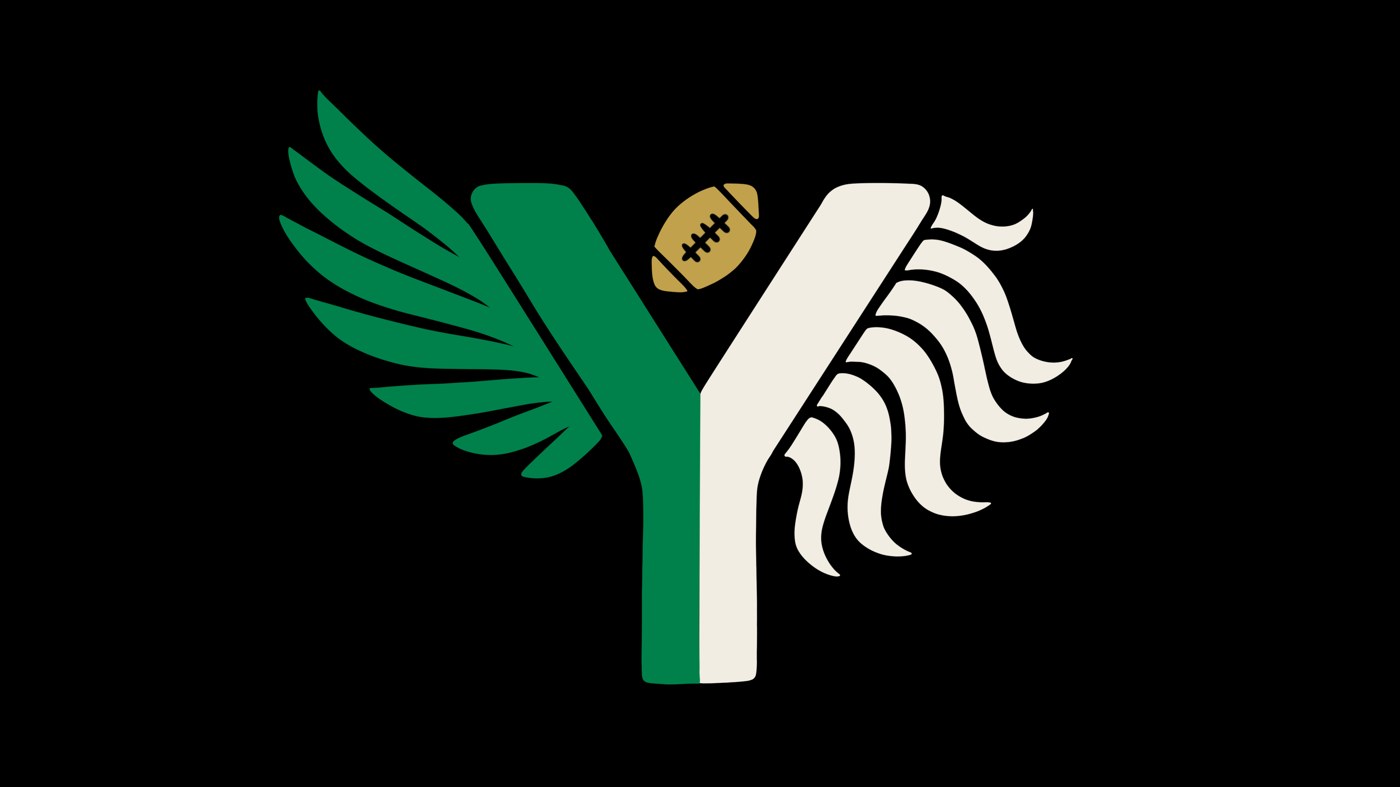 Mark with green left half and wing, bone right half and mane, on night
